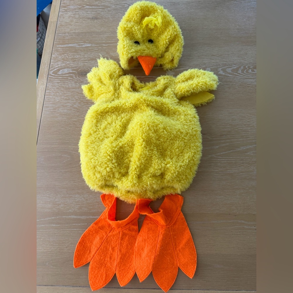 Yellow Fuzzy Chick Costume for babies 6-12 months Halloween